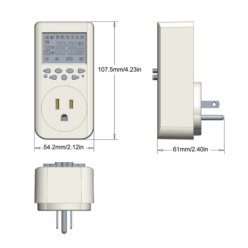 Timer Outlet Electric 24 Hour Indoor Plug in Outlet Timer