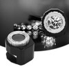 30X Magnifier Optical Glass Lens Magnifier Scale Full Metal LED