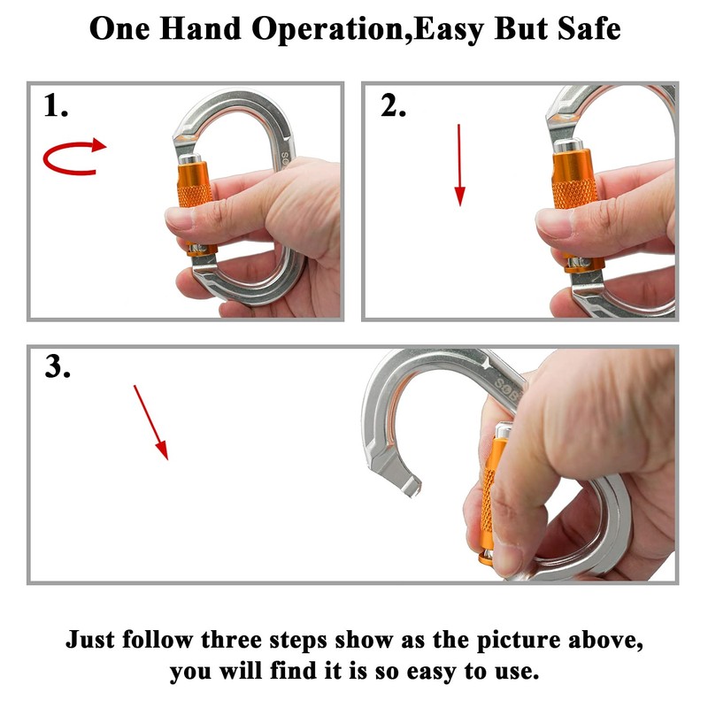 SOB Carabiner Climbing Carabiner Hook Aluminium Key Ring 22 KN