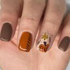 Fall Press on Nails Short Square SWEKKE Fake Nails Cute