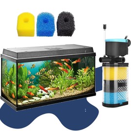 Qzbhct Aquarium Filter Replacement Sponge, Fish Tank Filter Replacement Parts, Including 2 x Coarse Sponge, 2 x Fine Sponge & 4 x Black Sponge