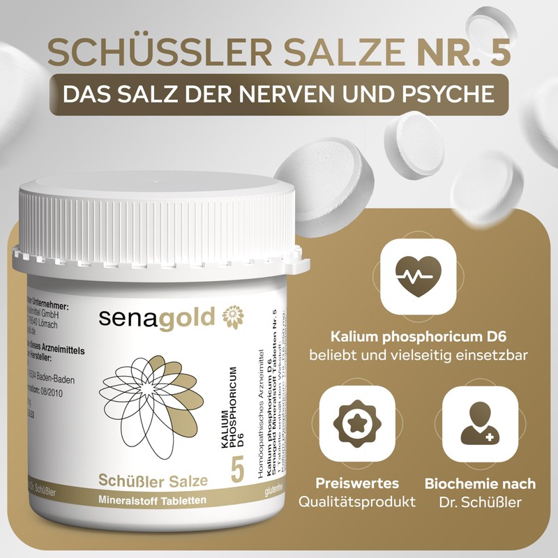 Senagold Schüssler Salts No. 5 - Potassium Phosphoricum D6 -