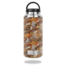 MightySkins Skin Compatible with RTIC 36oz Bottle (2016) – Pheasant Feathers | Protective, Durable, and Unique Vinyl Decal wrap Cover | Easy to Apply, Remove, and Change Styles | Made in The USA