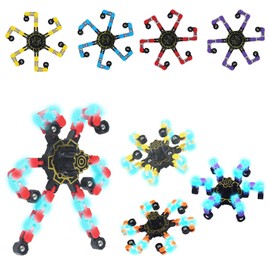 8 Stück Roboter Fidget Spinner Spielzeug Leuchtende Spinnen Roboter Fingerspitze Gyro Diy Verformbare Fingerspitze Gyro Hand Finger Spinning Schreibtisch Spielzeug Für Kinder Erwachsene Adhs, Autismus