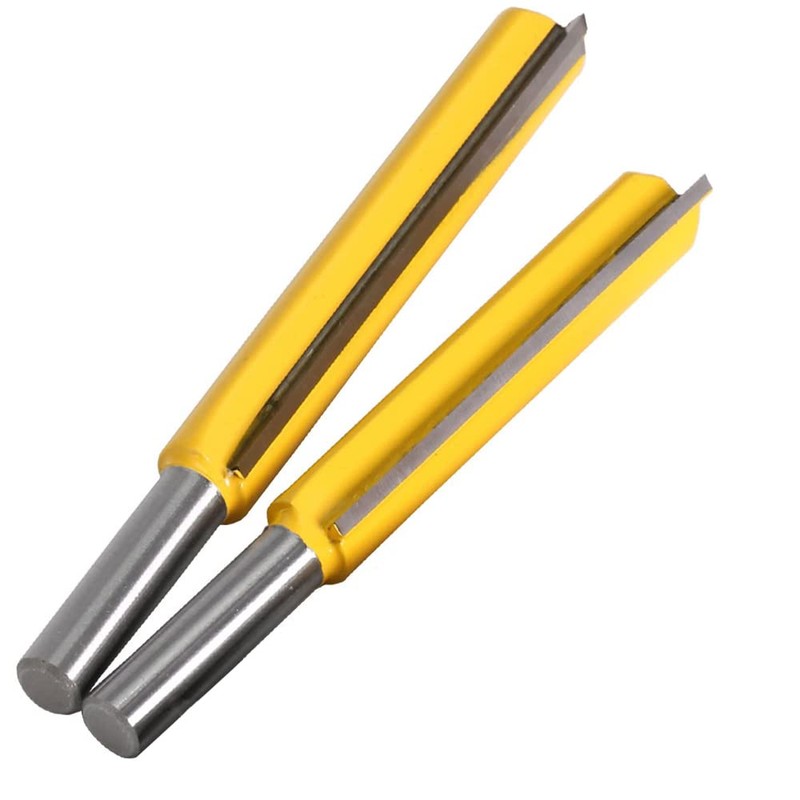 Bestgle 2pcs Straight Router Bit, 8mm Shank Extra Long Two
