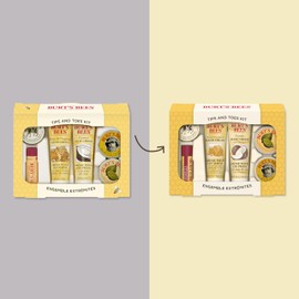 Burt's Bees Gifts Ideas - Tips and Toes Set, 6 Travel Size Products in Gift Box - 2 Hand Creams, Foot Cream, Cuticle, Hand Salve and Lip Balm