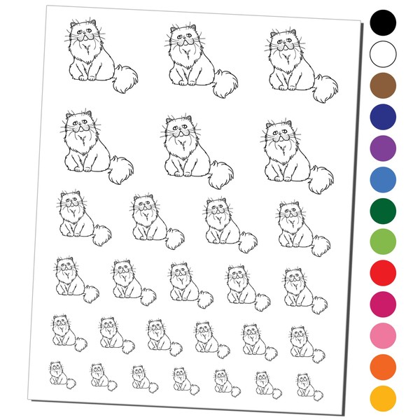 Gentle Persian Cat Temporary Tattoo Water Resistant Fake Body Art