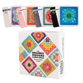 FRUHLING Pack of 50 Granny Square Crochet Cards Colourful Mixes and Matches with Great Patterns and Super Description