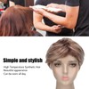 Woman Short Wig Synthetic Layered Straight Fluffy Heat Resistant Soft