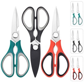 3-Pack Kitchen Scissors All Purpose Kitchen Shears Heavy Duty Scissors Stainless Steel Dishwasher Safe Cooking Scissors, Kitchen Utensils removable for Cutting Meat, Chicken,Fish, Vegetable