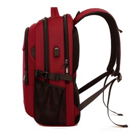 DUSLANG 17 Inch Laptop Backpack for Travel Water Resistant College Backpack for Women Laptop Bag with USB Charging Port and Clear Toiletry Bag, Red A