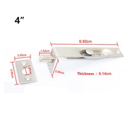 Stainless Steel Door Gate Flush Bolt Latch Lever Action Flush Slide Lock Bolt for Primary-Secondary Doors, Double-Open(4 Inch/Pack of 2)