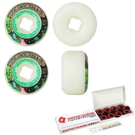 Slime Balls Skateboard Wheels 55mm Saucers 99A White with ABEC 5 Bearings