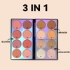 Jutqut 16 Colours Blush Contour Highlighter Makeup Palette with Brush,
