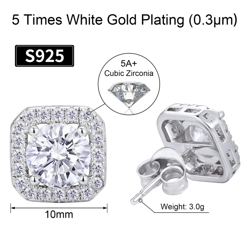 VEXXS 925 Sterling Silver Stud Earrings4