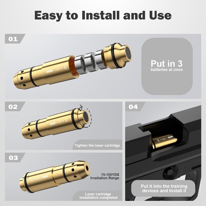 Vstranics 9mm Laser Training Cartridge and Target Kit