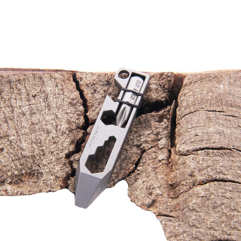 EDC Gear Titanium Pry Bar Multitool Keychain Pocket Screwdriver Mini