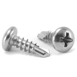 #6 x 1/2" Sheet Metal Screws 100Pcs 410 Stainless Steel Pan Head Fast Self Tapping Screws by SG TZH