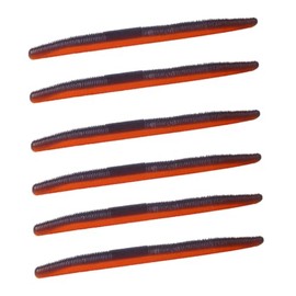 FOLANDO 6PCS Artificial Sea Worms, 11cm Earthworm Soft Fishing Lures Fishing Worms Night Crawlers Trout Worms 5.5g 8#