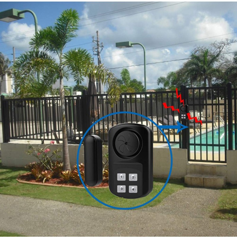 Outdoor Door Gate Alarm with Remote Control, Wireless Weatherproof Entry
