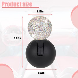 Bittwee Bling Car Push Start Button Cover, Crystal Rhinestone One-Touch Vehicle Engine Joystick Rocker Decor, Sparkling Auto Interior Decoration Accessories, Universal Fit (AB Color)