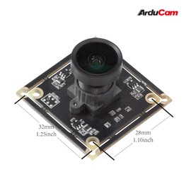 Arducam 5MP Wide Angle USB Camera for Computer, 1/4" CMOS OV5648 Mini UVC USB2.0 Video Webcam with Microphone, with 3.3ft/1m Cable