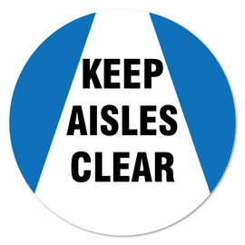 Public Safety Sign Keep Aisle Clear Non-Slip Floor Graphic | 3 Pack of Floor Marker Vinyl Decal| Protect Your Business, Work Place & Customers | Made in The USA