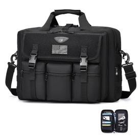 Large Tactical Laptop Bag for Men, Military 17.3 Inch Computer Bag Briefcase with Passport Wallet, Carry on Messenger Bag