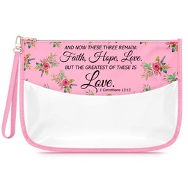 Inspirational Quotes for Women Friends Religious Makeup Bag Inspirational Christmas Birthday Bible Verse Gifts for Her Christian Catholic Spiritual Gifts for Mom Sister Cosmetic Toiletry Organizer Bag