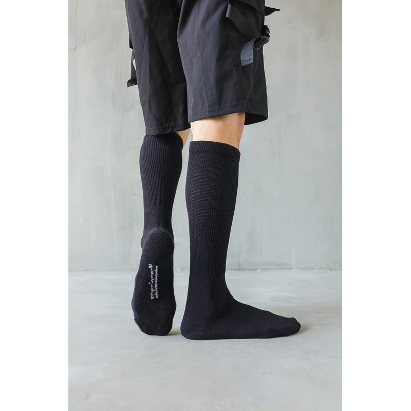 Yomandamor Men's Black Calf Socks, Set of 4, Lightweight, Breathable,