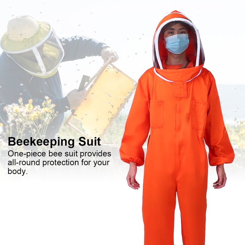 Orange Beekeeper One Piece Bee Suit Beekeeping Protective Clothes Beekeeping