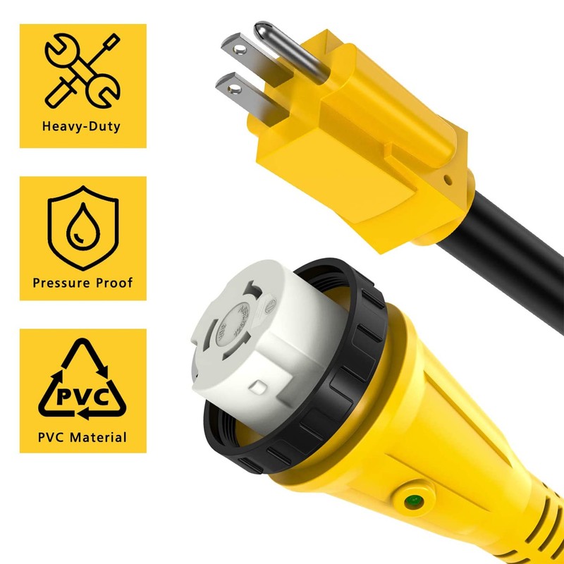 RV Plug Adapter Twisting Locking Receptacle Easily Carry Safety 15A