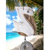 Coastal Pelican Windchime – Whitewashed Bamboo & Distressed White Wood
