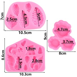 ZiXiang Pine Cone Silicone Mold Squirrel Tree Stump Fondant Molds Set of 3