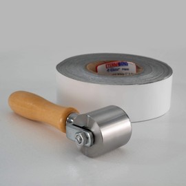 RecPro 2" Steel Roller with Wood Handle for Eternabond Tape | RV Roof Repair | Sealant Steel Seam Roller 1-1/2" X 2" Radius Edge