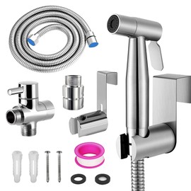 WEIDMAX Bidet-Handbrause, Hand Gehalten Bidet Sprayer Edelstahl Sprayer mit 49-Zoll-Schlauch und Halterung Halter, Includes T-adapter (G1/2''-3/8'')