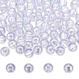 uxcell 200 Pcs Round Acrylic Beads, 10mm Cute Bulk Spacer Plastic Jewelry Beads for DIY Crafts Jewelry Making Bracelets Earring Necklace, Clear White