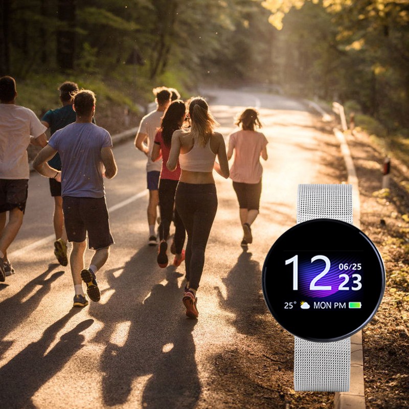 Smart Bracelet Wristband Waterproof Fitness Sleep Heart Rate Recorder (Silver