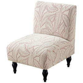 SEAUR Armless Accent Chair Cover Slipper Slipcover Chair Covers for Living Room Dining Removable and Washable Stretch Anti-Fouling Furniture Protector Pink