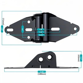 Black Color Garage Door Hinges #2-14 Gauge Steel Heavy Duty with Galvanized Sheet Metal-Replacement for Residential/Light Commercial Doors (2 Pack)