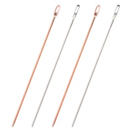 URROMA 9.8inch Belt Guide Thread Tool, 4 Pcs Drawstring Threader Copper Plated Iron Sewing Loop for Sweatpants Hoodie Elastic Waistband Replacement