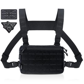 WYNEX Tactical Chest Rig Pack for Men, Running Chest Bag with Front Loop Airsoft Recon Chest Rigs for Hunting Outdoor EDC Combat Patch Included
