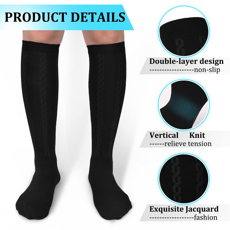 30-40mmHg Medical Graduated Compression Socks for Women&Men Circulation-Compression Stockings-Knee High