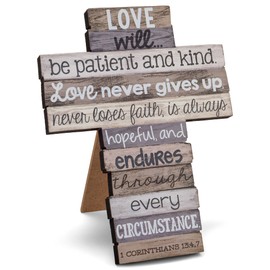 Lighthouse Christian Products Small Love Stacked Wood Wall/Desktop Cross