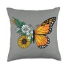 Smarty Pants Designs Floral Butterfly Throw Pillow, 18x18, Multicolor