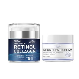 Neck Firming Cream & Retinol Face Cream for Anti Wrinkle, 2 PCS Neck Cream & Retinol Face Cream for Tightening Sagging Skin and Hydrating, Help Reduce Fine Lines & Wrinkles - 3.4 oz
