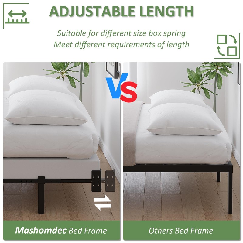 Full Metal Bed Frame, 7 Inch Low Heavy Duty Platform