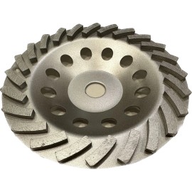 SM DIAMOND TOOLS 7 INCH Turbo Row Diamond Cup Grinding Wheel Golden for Grinder Concrete Stone