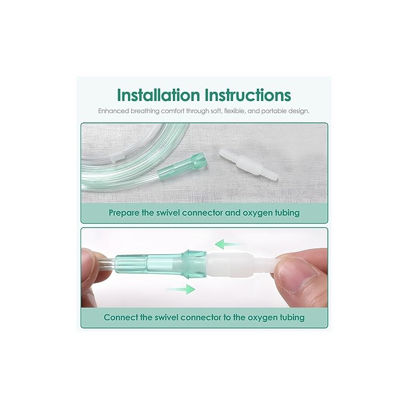 3-Pack 7ft Crush-Resistant Oxygen Tubing with Connectors