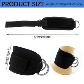 Lifting Straps with D Rings Wrist Cuff Cable Attachment Adjustable Wrist Cuffs Gym Wrist Straps for Cable Machines Strength Training Equipment (Black)